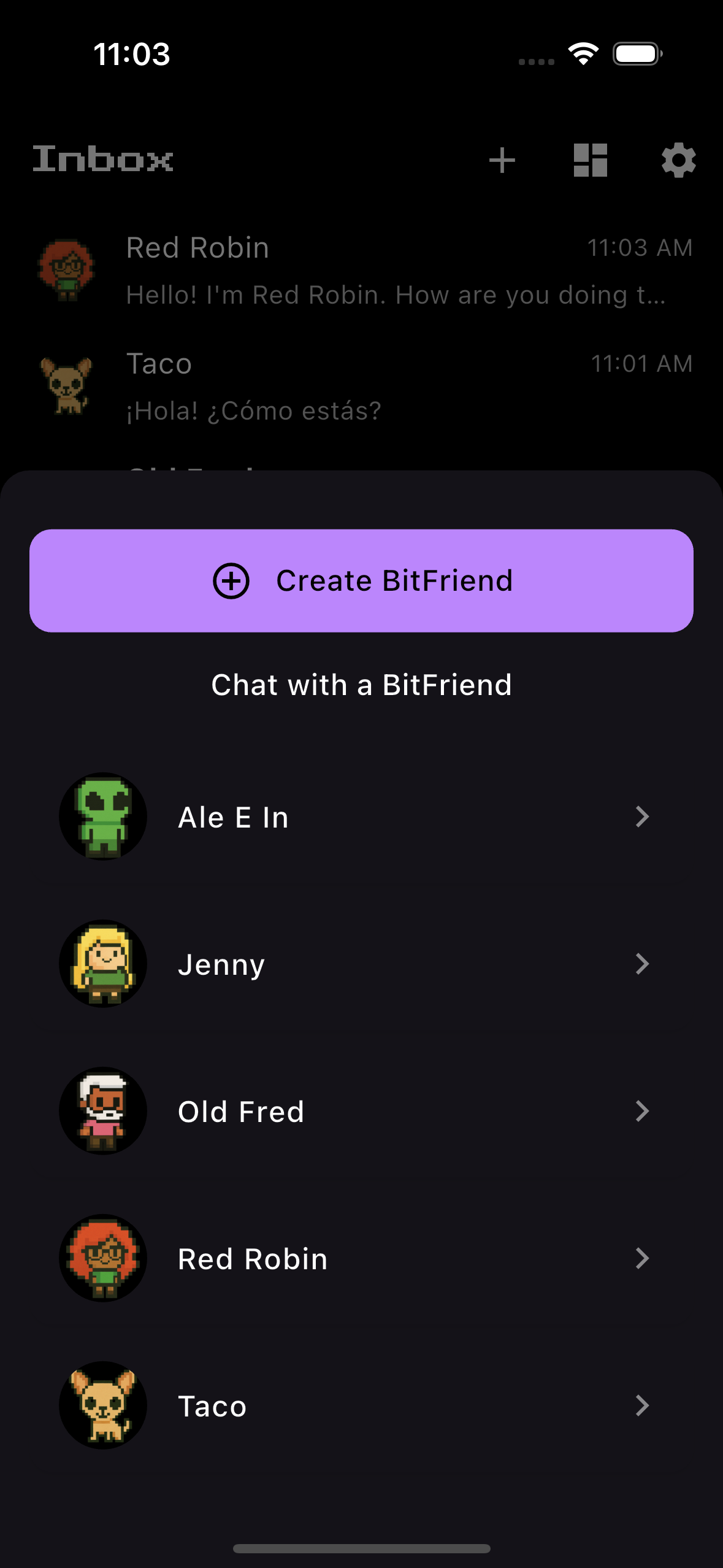 BitFriends AI Friend Creation Screen